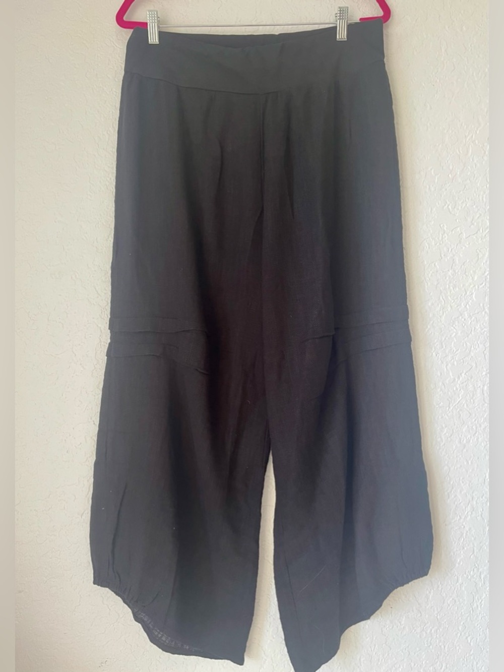Black Boho Wide Leg Pants | Flowy Relaxed Festival Lounge Pants Size L/XL NWT - Picture 6 of 8